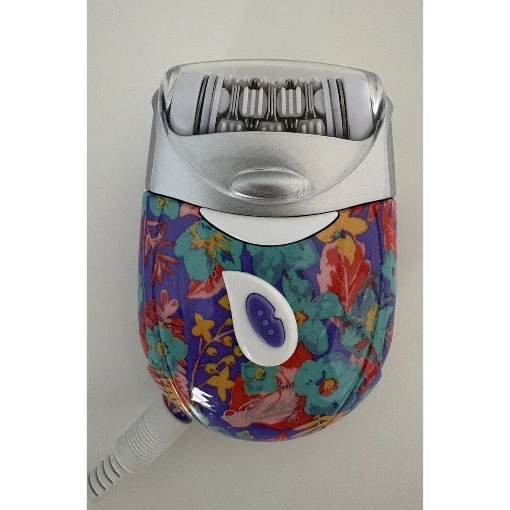 Emjoi eRase e60 Epilator Hair Remover 60 Tweezer Action Discs Dual Heads Floral - Picture 2 of 11